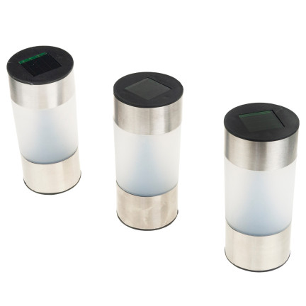 TG71391 LAMPA OGRODOWA 3SZT./KPL LED SOLARNA INOX GRUNTOWA WBIJANA SŁUPEK SOLAR