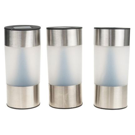 TG71391 LAMPA OGRODOWA 3SZT./KPL LED SOLARNA INOX GRUNTOWA WBIJANA SŁUPEK SOLAR