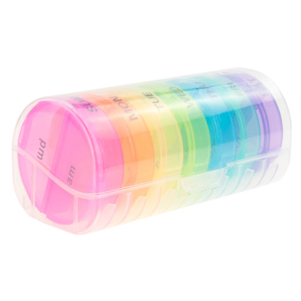 TG71402 POJEMNIK KASETKA NA LEKI TABLETKI PUDEŁKO ORGANIZER 7 DNI TYDZIEŃ DZIEŃ NOC 14 PRZEGRÓDEK