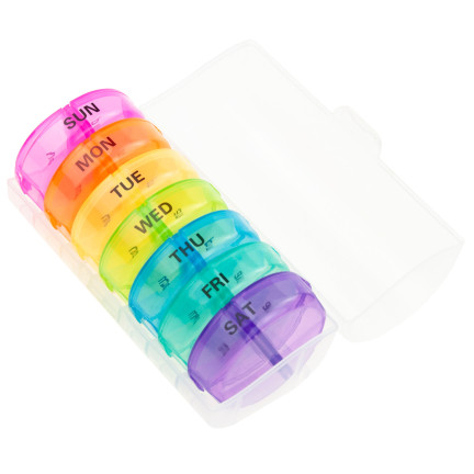 TG71402 POJEMNIK KASETKA NA LEKI TABLETKI PUDEŁKO ORGANIZER 7 DNI TYDZIEŃ DZIEŃ NOC 14 PRZEGRÓDEK