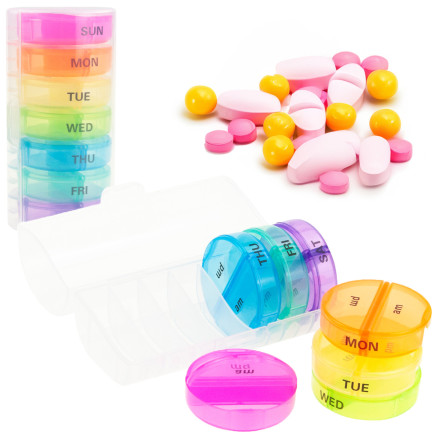 TG71402 POJEMNIK KASETKA NA LEKI TABLETKI PUDEŁKO ORGANIZER 7 DNI TYDZIEŃ DZIEŃ NOC 14 PRZEGRÓDEK