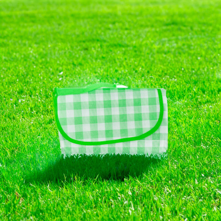 TG71411-2 DUŻY KOC PIKNIKOWY TURYSTYCZNY PLAŻOWY WODOODPORNY MATA ZIELONA KRATA