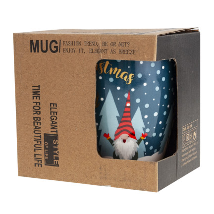 Kubek ceramiczny, świąteczny motyw, wzór bożonarodzeniowy, prezent na Mikołajki, 300ml