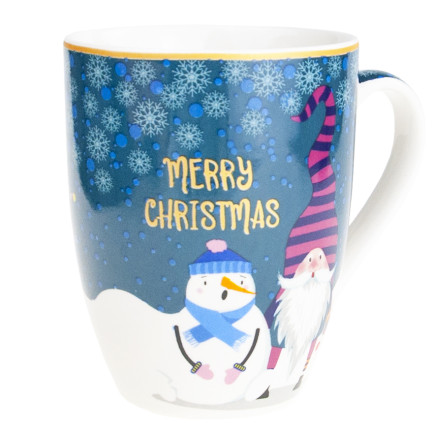 Kubek ceramiczny, świąteczny motyw, wzór bożonarodzeniowy, prezent na Mikołajki, 300ml