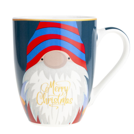 Kubek ceramiczny, świąteczny motyw, wzór bożonarodzeniowy, prezent na Mikołajki, 300ml