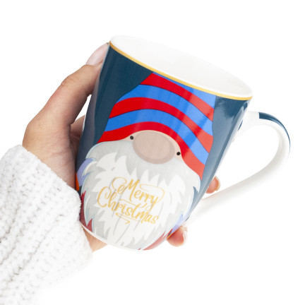 Kubek ceramiczny, świąteczny motyw, wzór bożonarodzeniowy, prezent na Mikołajki, 300ml