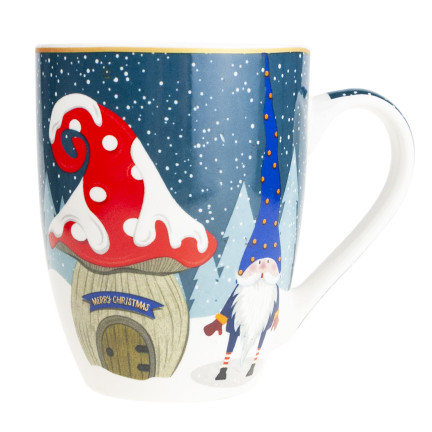 Kubek ceramiczny, świąteczny motyw, wzór bożonarodzeniowy, prezent na Mikołajki, 300ml