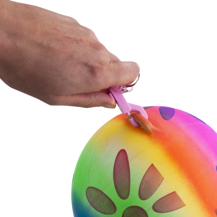 TG71991 KOLOROWA PIŁKA NA SPRĘŻYNIE GUMOWA DMUCHANA MIĘKKA NA SZNURKU TRENINGOWA