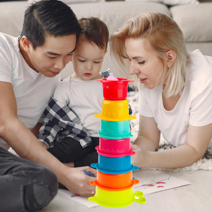 TG72948 PIRAMIDA KUBECZKI ZABAWKA UKŁADANKA WIEŻA PIRAMIDKA OWADY