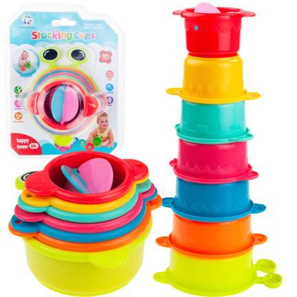 TG72948 PIRAMIDA KUBECZKI ZABAWKA UKŁADANKA WIEŻA PIRAMIDKA OWADY