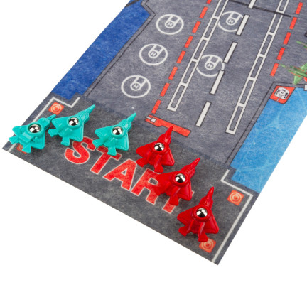 TG72958 RODZINNA GRA ZRĘCZNOŚCIOWA MINI CURLING MATA + 6 SAMOLOTÓW WYŚCIGI