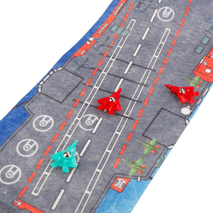 TG72958 RODZINNA GRA ZRĘCZNOŚCIOWA MINI CURLING MATA + 6 SAMOLOTÓW WYŚCIGI