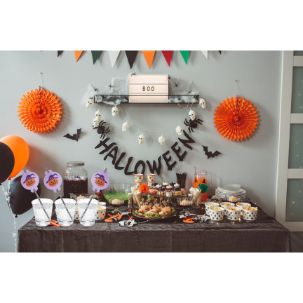 TG73018 SŁOMKI PAPIEROWE Z DEKORACJĄ HALLOWEEN EKO RURKI DUSZKI DYNIA NIETOPERZ