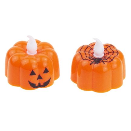 TG73370-1 ŚWIECZKI DYNIE LED HALLOWEEN LAMPIONY DEKORACJE ZESTAW 12SZT NA BATERIE