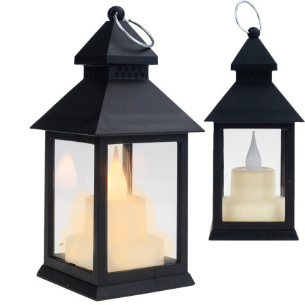 TG73372-2 LAMPION LATARENKA na roraty LED LATARNIA ZE ŚWIECZKĄ RUCHOMY PŁOMIE grób