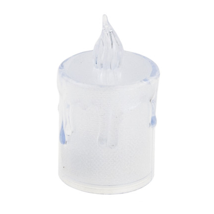 Świeczka led, plastikowa, ciepły biały płomień, z połyskiem, uniwersalna ozdoba, wysokość 7 cm