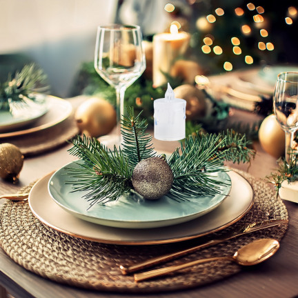 Świeczka led, plastikowa, ciepły biały płomień, z połyskiem, uniwersalna ozdoba, wysokość 7 cm