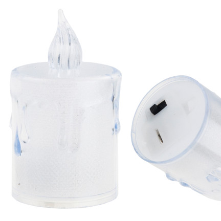 Świeczka led, plastikowa, ciepły biały płomień, z połyskiem, uniwersalna ozdoba, wysokość 7 cm