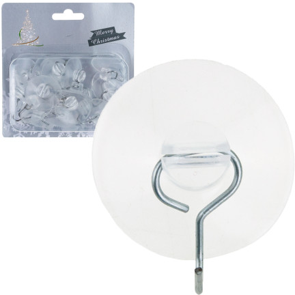 TG73980 WIESZAKI HACZYKI ŚCIENNE NA PRZYSSAWKI TRANSPARENTNE ZESTAW 20szt