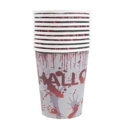 TG74162 ZESTAW ZASTAWY STOŁOWEJ HALLOWEEN DEKORACJE OBRUS KUBECZKI TALERZYKI SERWETKI