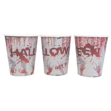 TG74162 ZESTAW ZASTAWY STOŁOWEJ HALLOWEEN DEKORACJE OBRUS KUBECZKI TALERZYKI SERWETKI