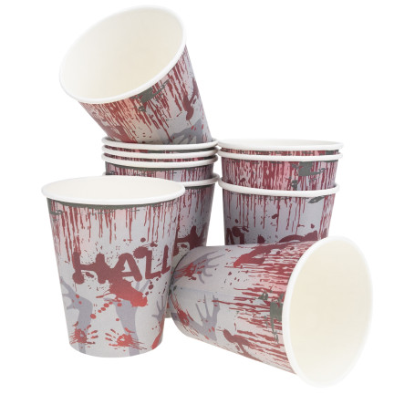 TG74162 ZESTAW ZASTAWY STOŁOWEJ HALLOWEEN DEKORACJE OBRUS KUBECZKI TALERZYKI SERWETKI