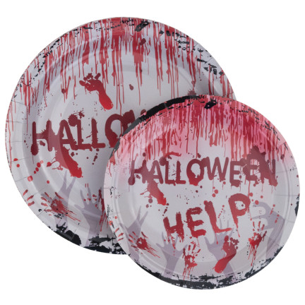 TG74162 ZESTAW ZASTAWY STOŁOWEJ HALLOWEEN DEKORACJE OBRUS KUBECZKI TALERZYKI SERWETKI