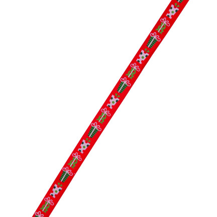 TG74285-1 WSTĄŻKA TAŚMA TASIEMKA DEKORACJA OZDOBA ŚWIĄTECZNA NA PREZENT STROIK WIANEK 4,5M