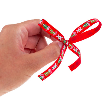 TG74285-1 WSTĄŻKA TAŚMA TASIEMKA DEKORACJA OZDOBA ŚWIĄTECZNA NA PREZENT STROIK WIANEK 4,5M