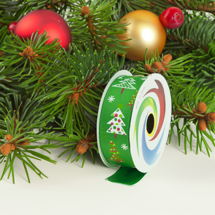 TG74288-1 WSTĄŻKA TAŚMA TASIEMKA DEKORACJA OZDOBA ŚWIĄTECZNA NA PREZENT STROIK WIANEK  2,7M