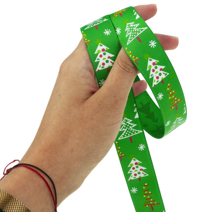 TG74288-1 WSTĄŻKA TAŚMA TASIEMKA DEKORACJA OZDOBA ŚWIĄTECZNA NA PREZENT STROIK WIANEK  2,7M