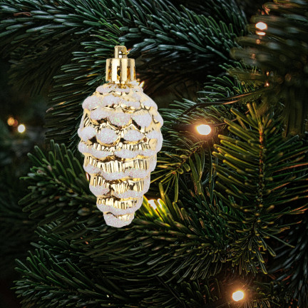 TG74291-2 BOMBKI ŚWIĄTECZNE ZESTAW SZYSZKI ZAWIESZKI 6 SZTUK KOLOROWE