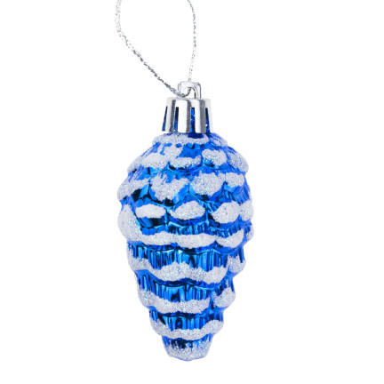 TG74291-2 BOMBKI ŚWIĄTECZNE ZESTAW SZYSZKI ZAWIESZKI 6 SZTUK KOLOROWE