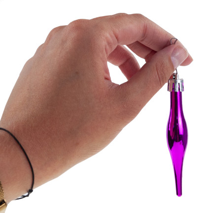 TG74294-2 BOMBKI CHOINKOWE SOPLE ZAWIESZKI PODŁUŻNE KOMPLET 6SZT KOLOROWE SOPELKI