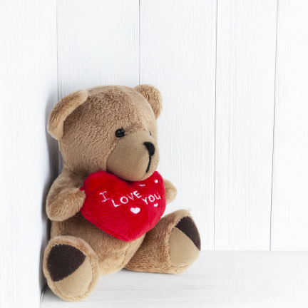 TG75260  BRĄZOWY MIŚ WALENTYNKI MIKOŁAJKI SERCE I LOVE YOU PLUSZAK