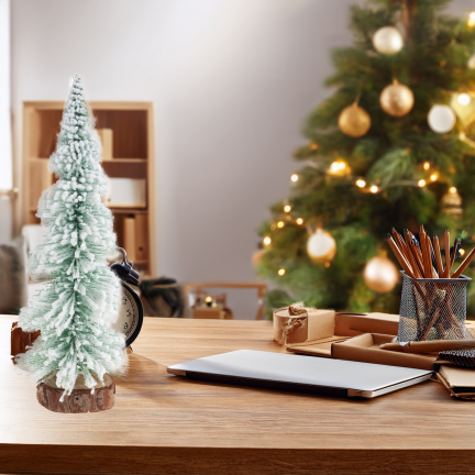 TG75845 CHOINKA METAL DREWNO SZCZOTKA OŚNIEŻONA DRUCIANA