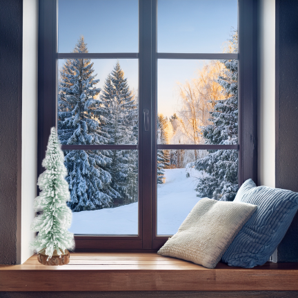 TG75845 CHOINKA METAL DREWNO SZCZOTKA OŚNIEŻONA DRUCIANA