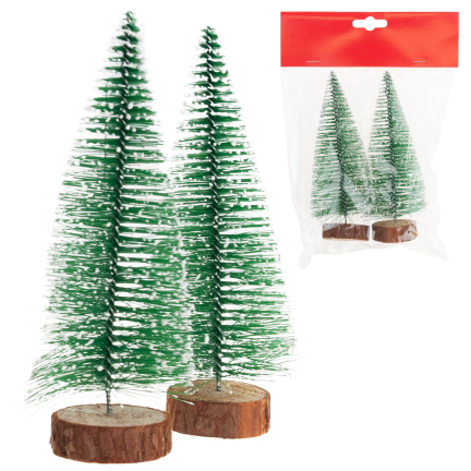 TG75848 CHOINKI DEKORACJA DREWNO SZCZOTKA METAL 2SZT/KPL