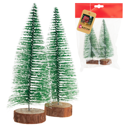 TG75848 CHOINKI DEKORACJA DREWNO SZCZOTKA METAL 2SZT/KPL