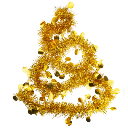 TG76142-2 ŁAŃCUCH CHOINKOWY SZNUR GIRLANDA ŚWIĄTECZNA ZŁOTY Z OZDOBAMI