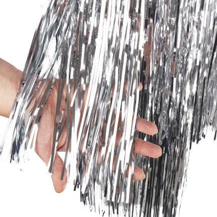 TG76151-1 DEKORACJA NA SUFIT ŻYRANDOL  SREBRNY FOLIOWY KLOSZ PARTY URODZINY SYLWESTER