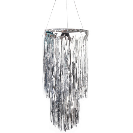 TG76151-1 DEKORACJA NA SUFIT ŻYRANDOL  SREBRNY FOLIOWY KLOSZ PARTY URODZINY SYLWESTER