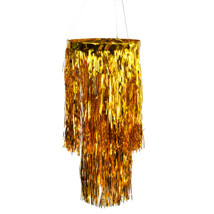 CV76151-2 DEKORACJA NA SUFIT ŻYRANDOL  ZŁOTY FOLIOWY KLOSZ PARTY URODZINY SYLWESTER