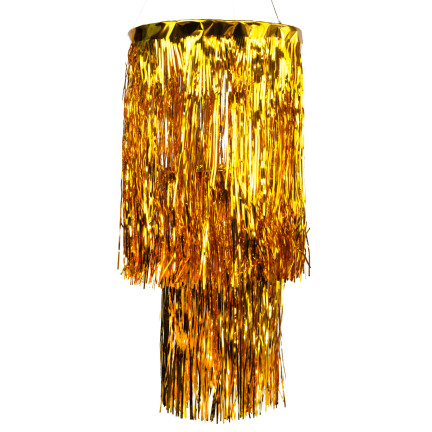 CV76151-2 DEKORACJA NA SUFIT ŻYRANDOL  ZŁOTY FOLIOWY KLOSZ PARTY URODZINY SYLWESTER