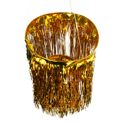 CV76151-2 DEKORACJA NA SUFIT ŻYRANDOL  ZŁOTY FOLIOWY KLOSZ PARTY URODZINY SYLWESTER