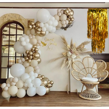 CV76151-2 DEKORACJA NA SUFIT ŻYRANDOL  ZŁOTY FOLIOWY KLOSZ PARTY URODZINY SYLWESTER