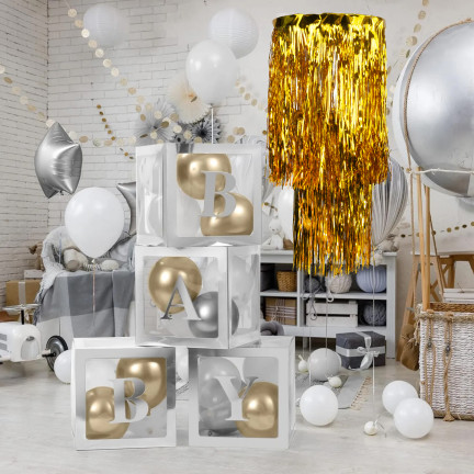 CV76151-2 DEKORACJA NA SUFIT ŻYRANDOL  ZŁOTY FOLIOWY KLOSZ PARTY URODZINY SYLWESTER