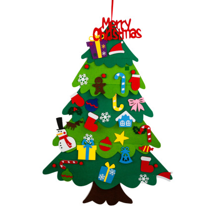 TG76362 CHOINKA Z FILCU Z OZDOBAMI SAMOPRZYLEPNYMI DRZEWKO ŚWIĄTECZNE KREATYWNE