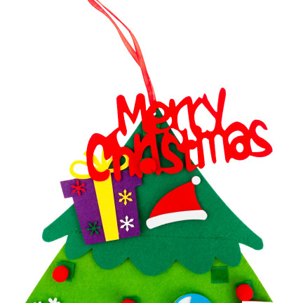 TG76362 CHOINKA Z FILCU Z OZDOBAMI SAMOPRZYLEPNYMI DRZEWKO ŚWIĄTECZNE KREATYWNE