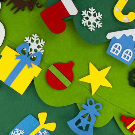 TG76362 CHOINKA Z FILCU Z OZDOBAMI SAMOPRZYLEPNYMI DRZEWKO ŚWIĄTECZNE KREATYWNE